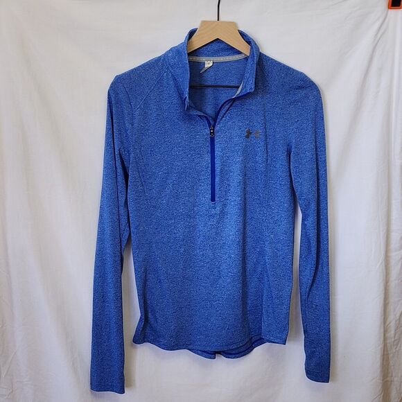 Under Armour Women's Blue Threadborne Heat Gear Loose1/2 Zip Pullover Medium - Picture 1 of 6